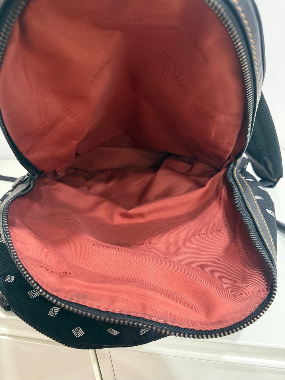 Coach F29479 Academy Backpack With Dot Diamond Print with a gift backpack 🎒 - Picture 10 of 14